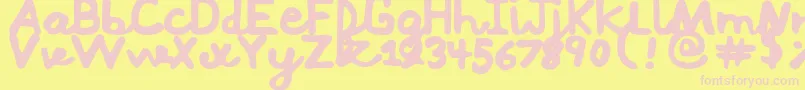 Mushi Font – Pink Fonts on Yellow Background