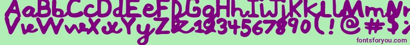 Mushi Font – Purple Fonts on Green Background