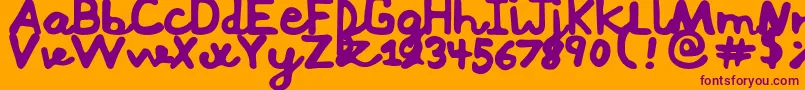 Mushi Font – Purple Fonts on Orange Background