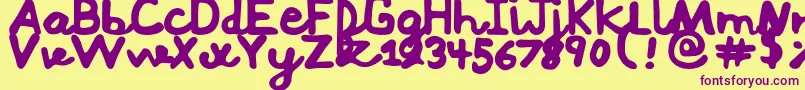 Mushi Font – Purple Fonts on Yellow Background