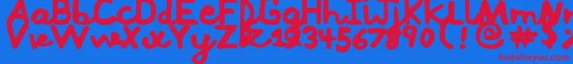 Mushi Font – Red Fonts on Blue Background