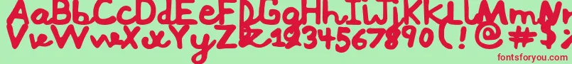 Mushi Font – Red Fonts on Green Background