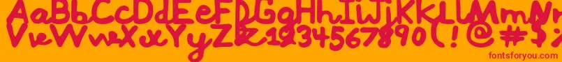 Mushi Font – Red Fonts on Orange Background