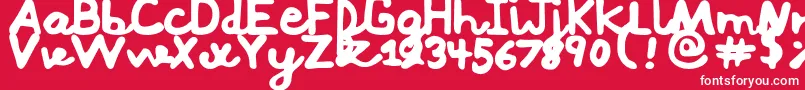 Mushi Font – White Fonts on Red Background