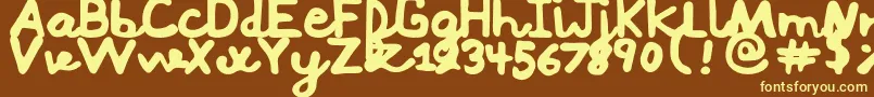 Mushi Font – Yellow Fonts on Brown Background