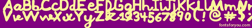 Mushi Font – Yellow Fonts on Purple Background