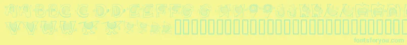 Music For Your Ears Font – Green Fonts on Yellow Background