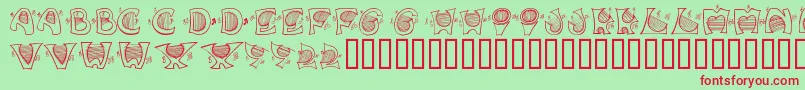 Music For Your Ears Font – Red Fonts on Green Background