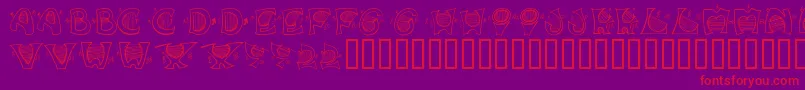 Music For Your Ears-Schriftart – Rote Schriften auf violettem Hintergrund