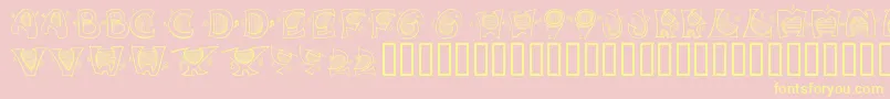 Music For Your Ears Font – Yellow Fonts on Pink Background