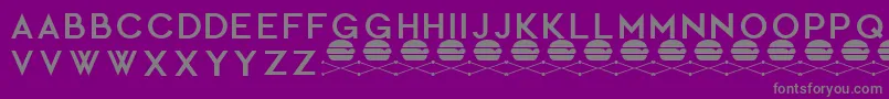 CocopuffRegular-Schriftart – Graue Schriften auf violettem Hintergrund