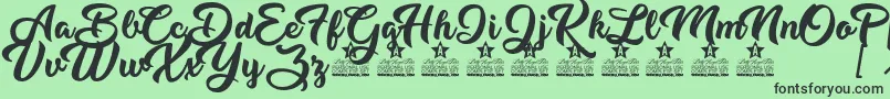 Music Magic Personal Use Font – Black Fonts on Green Background