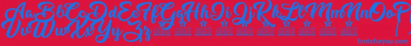 Music Magic Personal Use Font – Blue Fonts on Red Background