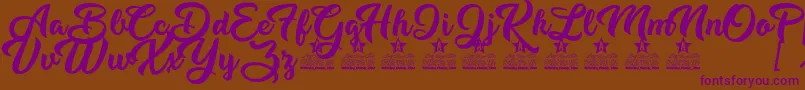Music Magic Personal Use Font – Purple Fonts on Brown Background