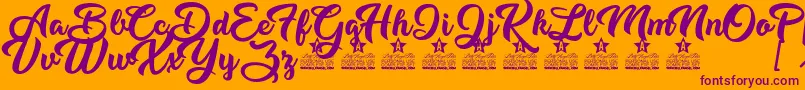 Music Magic Personal Use Font – Purple Fonts on Orange Background