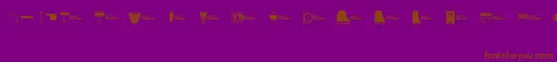 フォントmusic – 紫色の背景に茶色のフォント