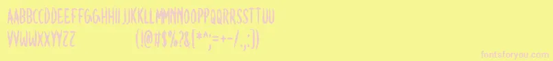 Musicality-fontti – vaaleanpunaiset fontit keltaisella taustalla