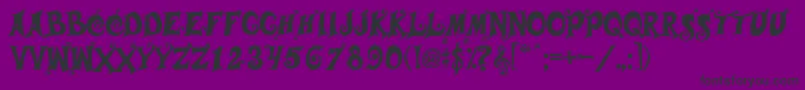Musicals-Schriftart – Schwarze Schriften auf violettem Hintergrund