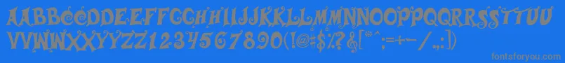 Musicals Font – Gray Fonts on Blue Background