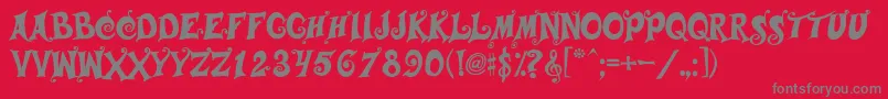 Musicals Font – Gray Fonts on Red Background