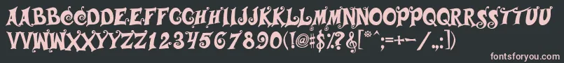 フォントMusicals – 黒い背景にピンクのフォント