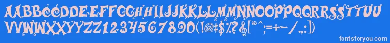 Musicals Font – Pink Fonts on Blue Background