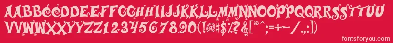 Musicals Font – Pink Fonts on Red Background