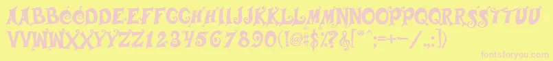 Musicals Font – Pink Fonts on Yellow Background