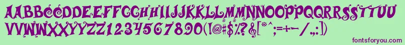 Musicals Font – Purple Fonts on Green Background