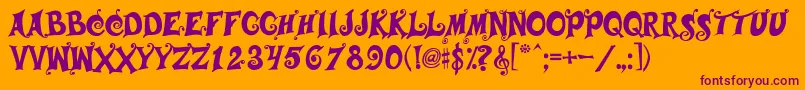 Musicals Font – Purple Fonts on Orange Background