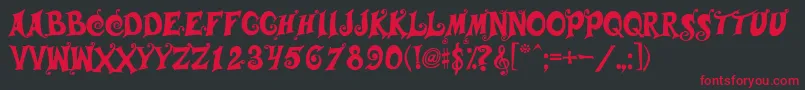 Musicals Font – Red Fonts on Black Background