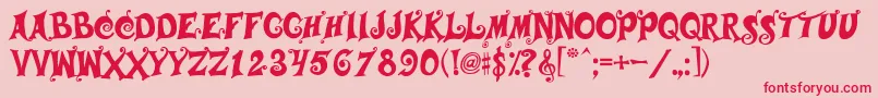 Musicals Font – Red Fonts on Pink Background