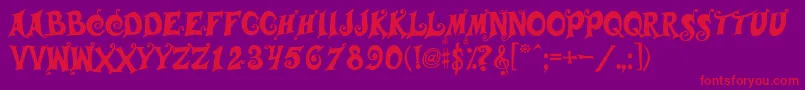Musicals Font – Red Fonts on Purple Background