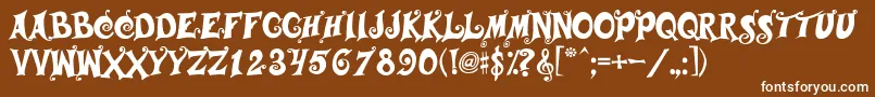 フォントMusicals – 茶色の背景に白い文字