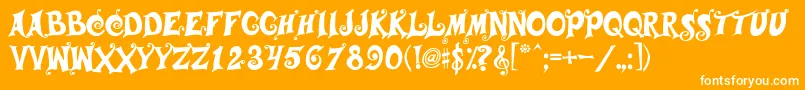 Musicals Font – White Fonts on Orange Background