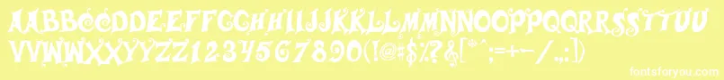 Musicals Font – White Fonts on Yellow Background