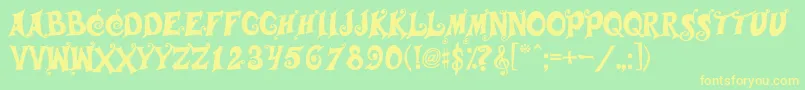 Musicals Font – Yellow Fonts on Green Background