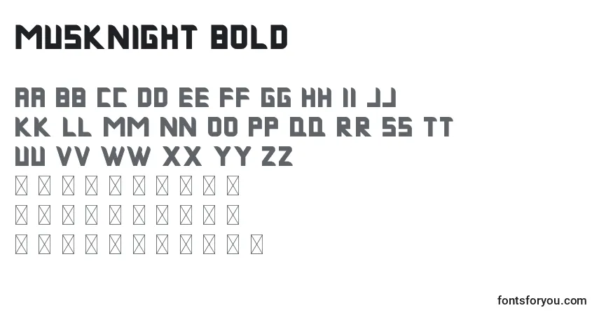 MuskNight Boldフォント–アルファベット、数字、特殊文字