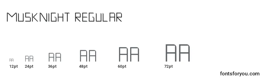 MuskNight Regular Font Sizes