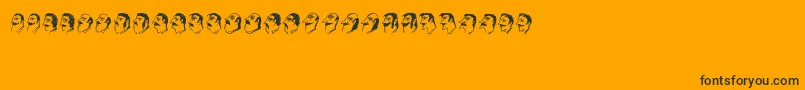 Czcionka Mustachos – czarne czcionki na pomarańczowym tle