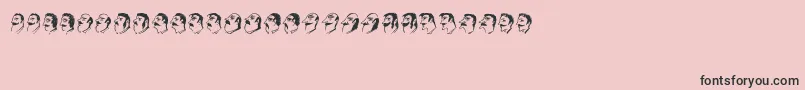 Mustachos-fontti – mustat fontit vaaleanpunaisella taustalla
