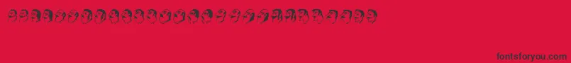 Mustachos-fontti – mustat fontit punaisella taustalla