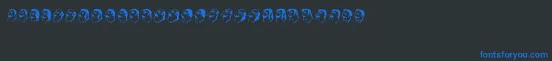 Шрифт Mustachos – синие шрифты на чёрном фоне