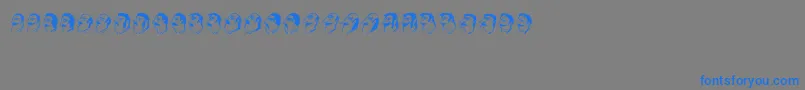 フォントMustachos – 灰色の背景に青い文字