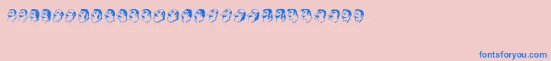 Fonte Mustachos – fontes azuis em um fundo rosa