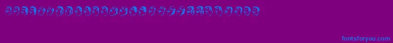 Mustachos-Schriftart – Blaue Schriften auf violettem Hintergrund