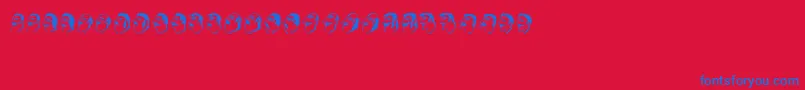Mustachos-Schriftart – Blaue Schriften auf rotem Hintergrund