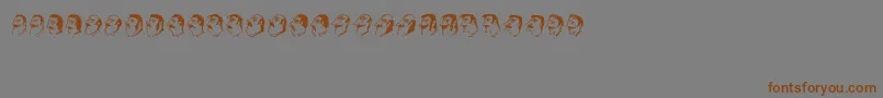 Mustachos-Schriftart – Braune Schriften auf grauem Hintergrund