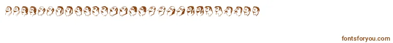 Mustachos-Schriftart – Braune Schriften auf weißem Hintergrund