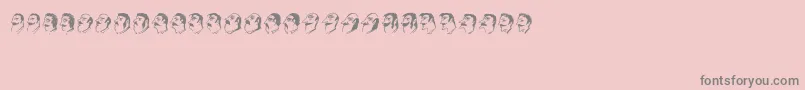 フォントMustachos – ピンクの背景に灰色の文字